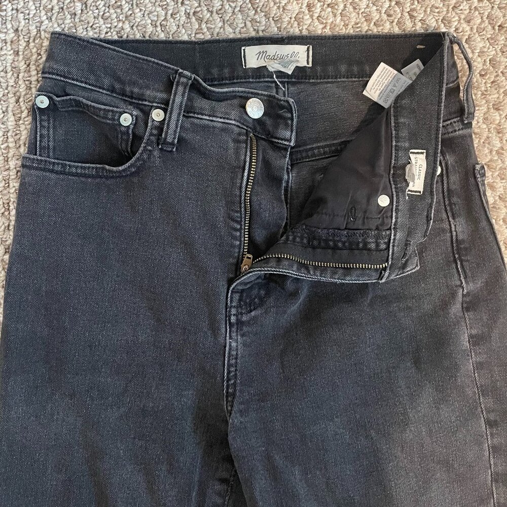 Madewell Classic Straight Jean | Black Denim size 26